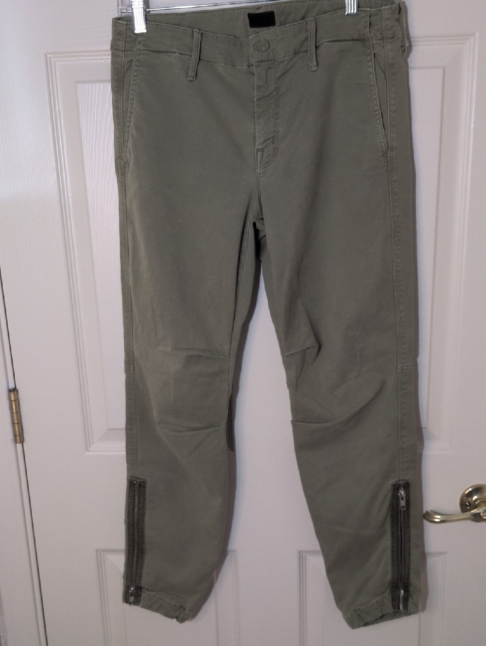 "Mothers" Olive Green Zip-Hem Women's Jogger Pants, Very Soft, See Measurements.